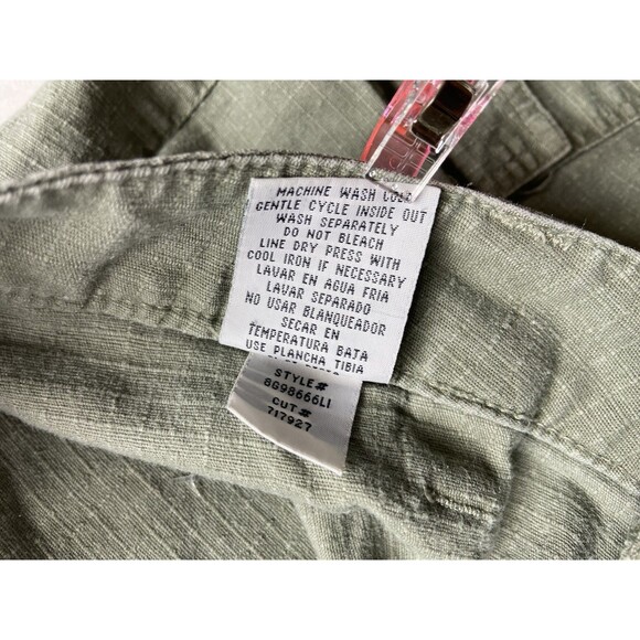 Vtg Y2K L.E.I. Crop Cargo Pants Size 7 Green Ripstop Paratrooper Utility 2000s - Picture 10 of 15